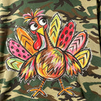 Camo Thanksgiving Turkey Graphic Sweatshirt