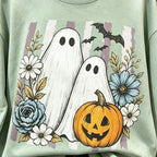Floral Ghost Pumpkin Halloween Sweatshirt