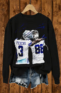Football Player Graphic Sweatshirt