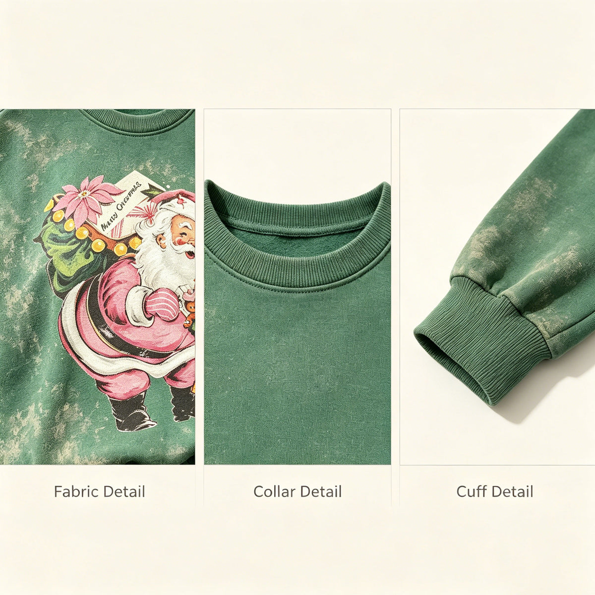 Vintage Pink Santa Christmas Sweatshirt