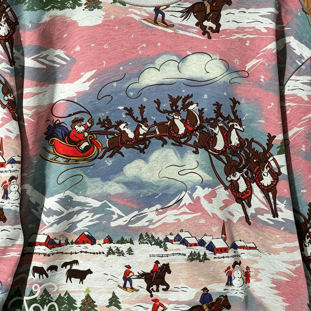 Cowboy Santa Western Christmas All Over Print Crewneck Sweatshirt