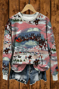 Cowboy Santa Western Christmas All Over Print Crewneck Sweatshirt
