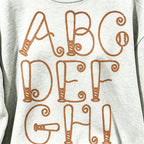 Baseball Alphabet Helmet Bat Graphic Crewneck Sweatshirt