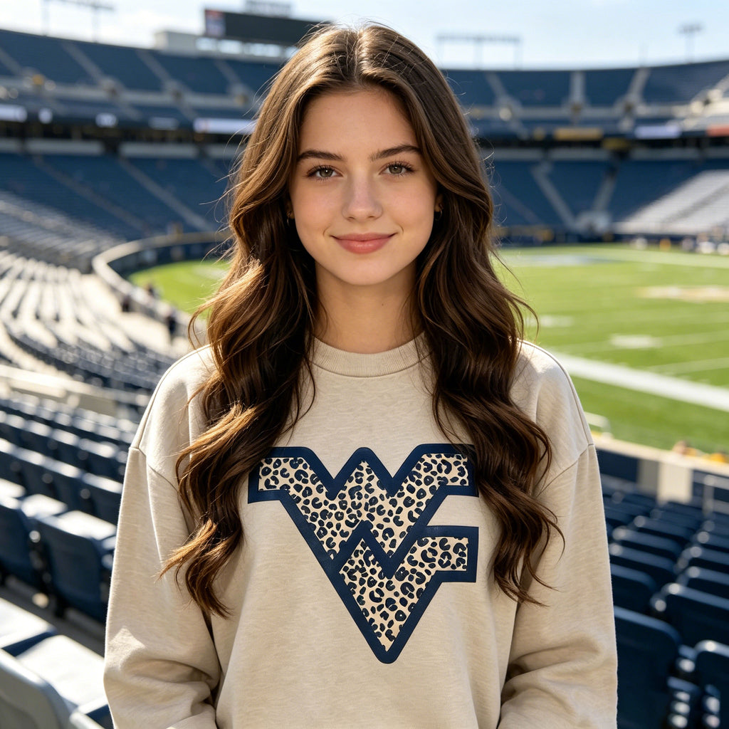 Leopard WV Letter Sweatshirt