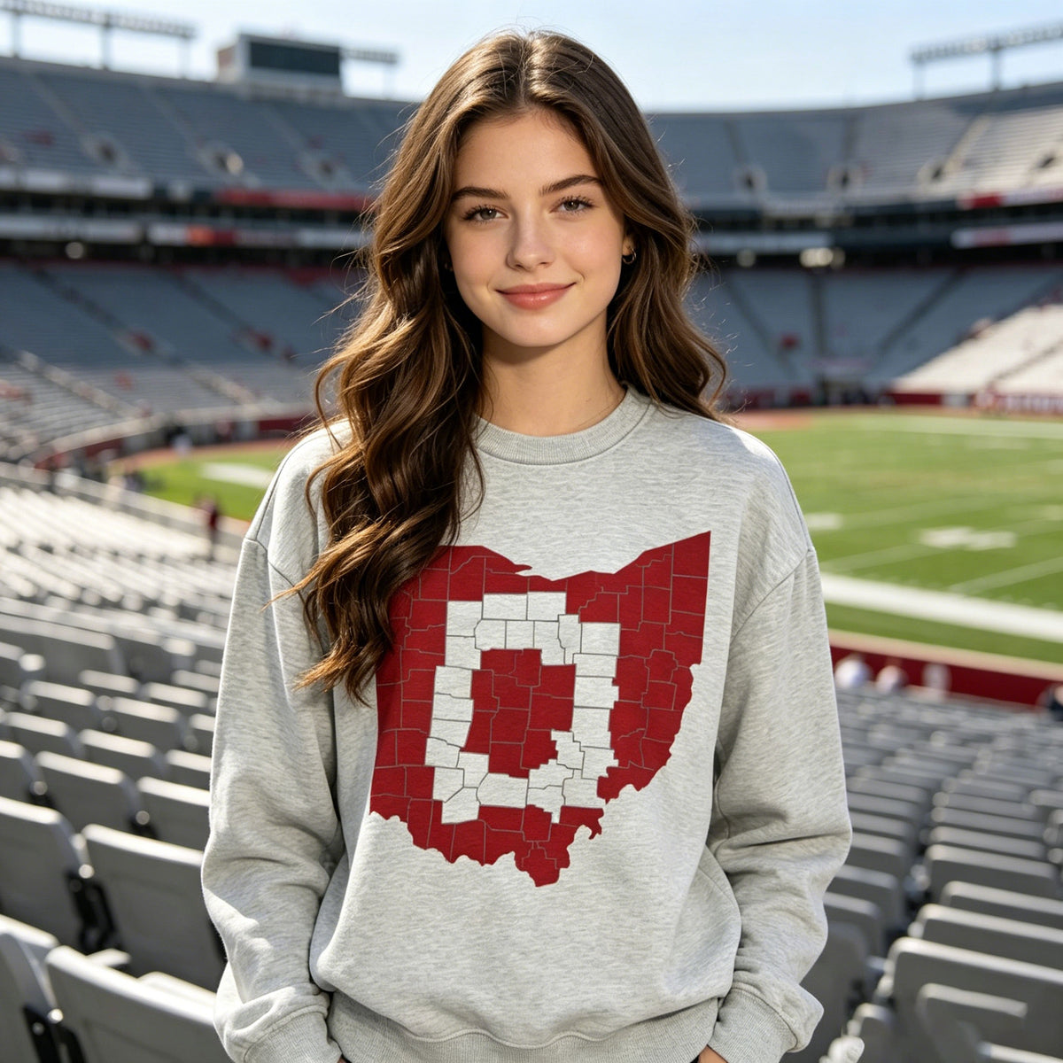 Ohio Map Letter Graphic Sweatshirt