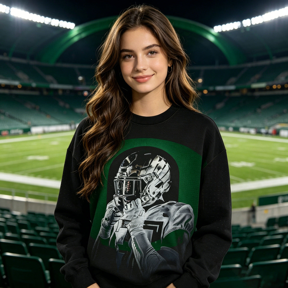 Vintage Football Player Graphic Sweatshirt