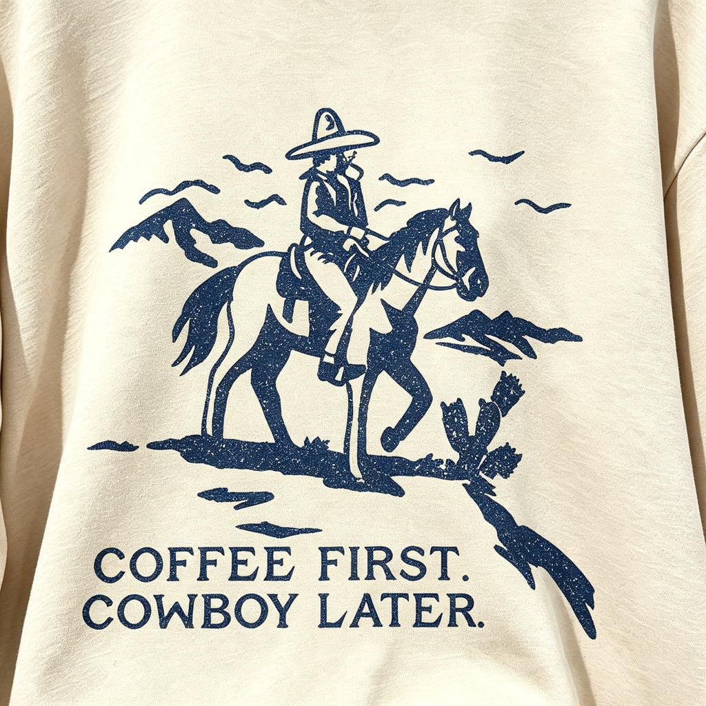 Coffee First Cowboy Later Sweatshirt