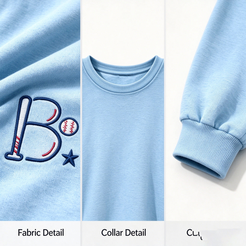 Baseball Bat Alphabet ABC Crewneck Sweatshirt