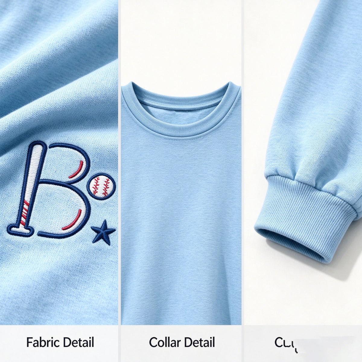 Baseball Bat Alphabet ABC Crewneck Sweatshirt