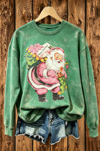 Vintage Pink Santa Christmas Sweatshirt