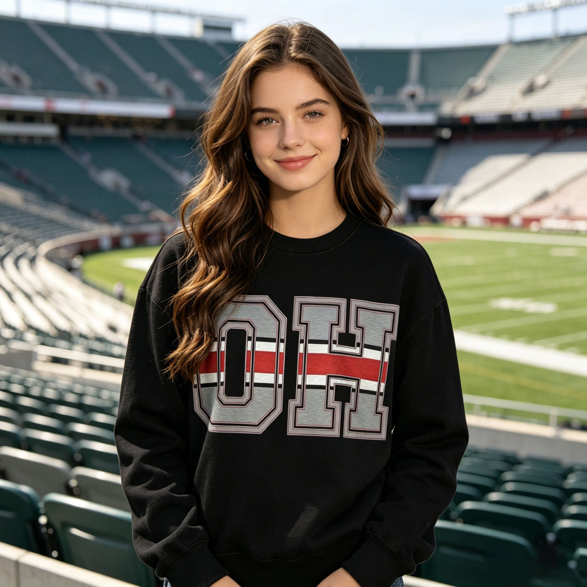 Vintage OH Letter Graphic Sweatshirt