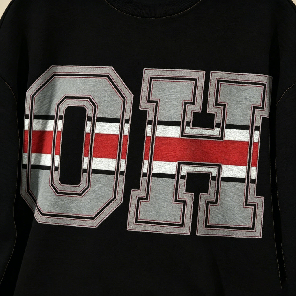 Vintage OH Letter Graphic Sweatshirt