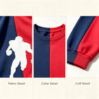 Two Tone Split Football Silhouette Sweatshirt