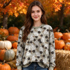 Vintage Floral Ghost Halloween Crewneck Sweatshirt