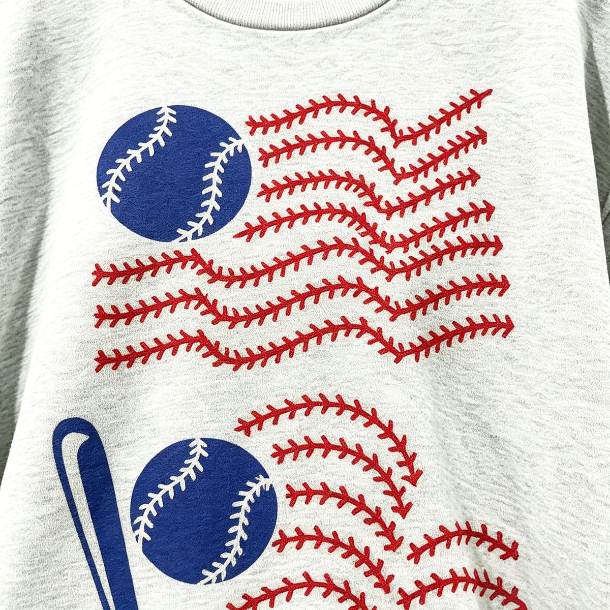 Patriotic Baseball Flag Graphic Crewneck Sweatshirt