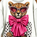Coquette Leopard Pink Bow Graphic Sweatshirt