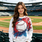 Paint Splash Baseball All-Over Print Crewneck Sweatshirt