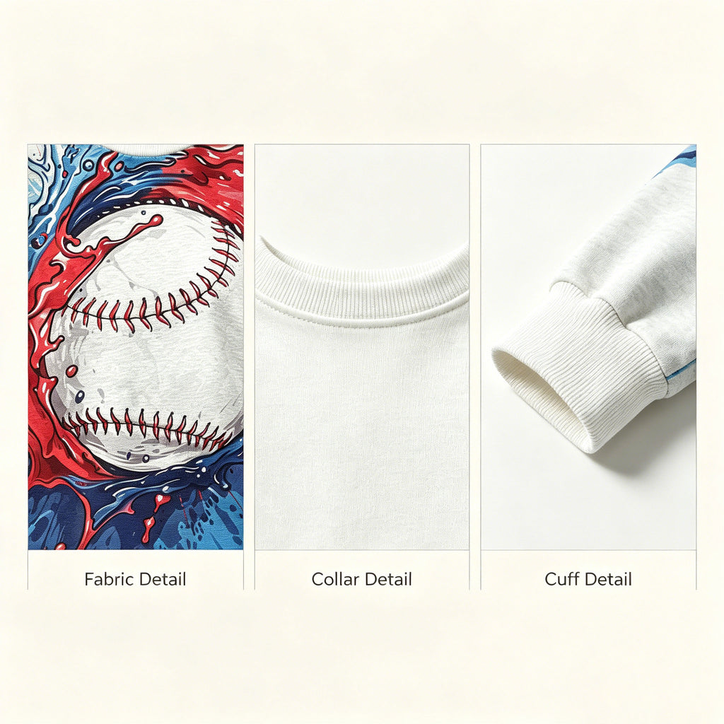 Paint Splash Baseball All-Over Print Crewneck Sweatshirt