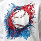 Paint Splash Baseball All-Over Print Crewneck Sweatshirt