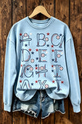 Baseball Bat Alphabet ABC Crewneck Sweatshirt