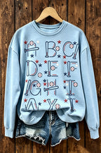 Baseball Bat Alphabet ABC Crewneck Sweatshirt