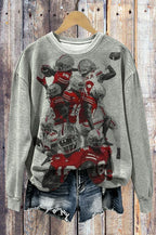 Vintage Skeleton Football Collage Sweatshirt