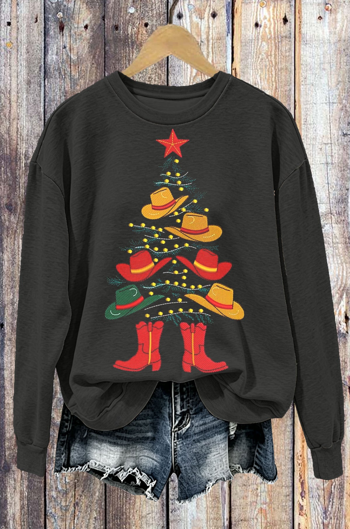 Cowboy Hat Christmas Tree Sweatshirt