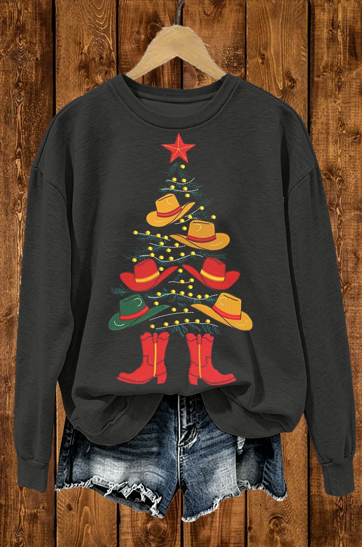 Cowboy Hat Christmas Tree Sweatshirt