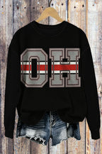 Vintage OH Letter Graphic Sweatshirt