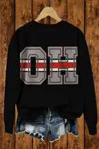 Vintage OH Letter Graphic Sweatshirt