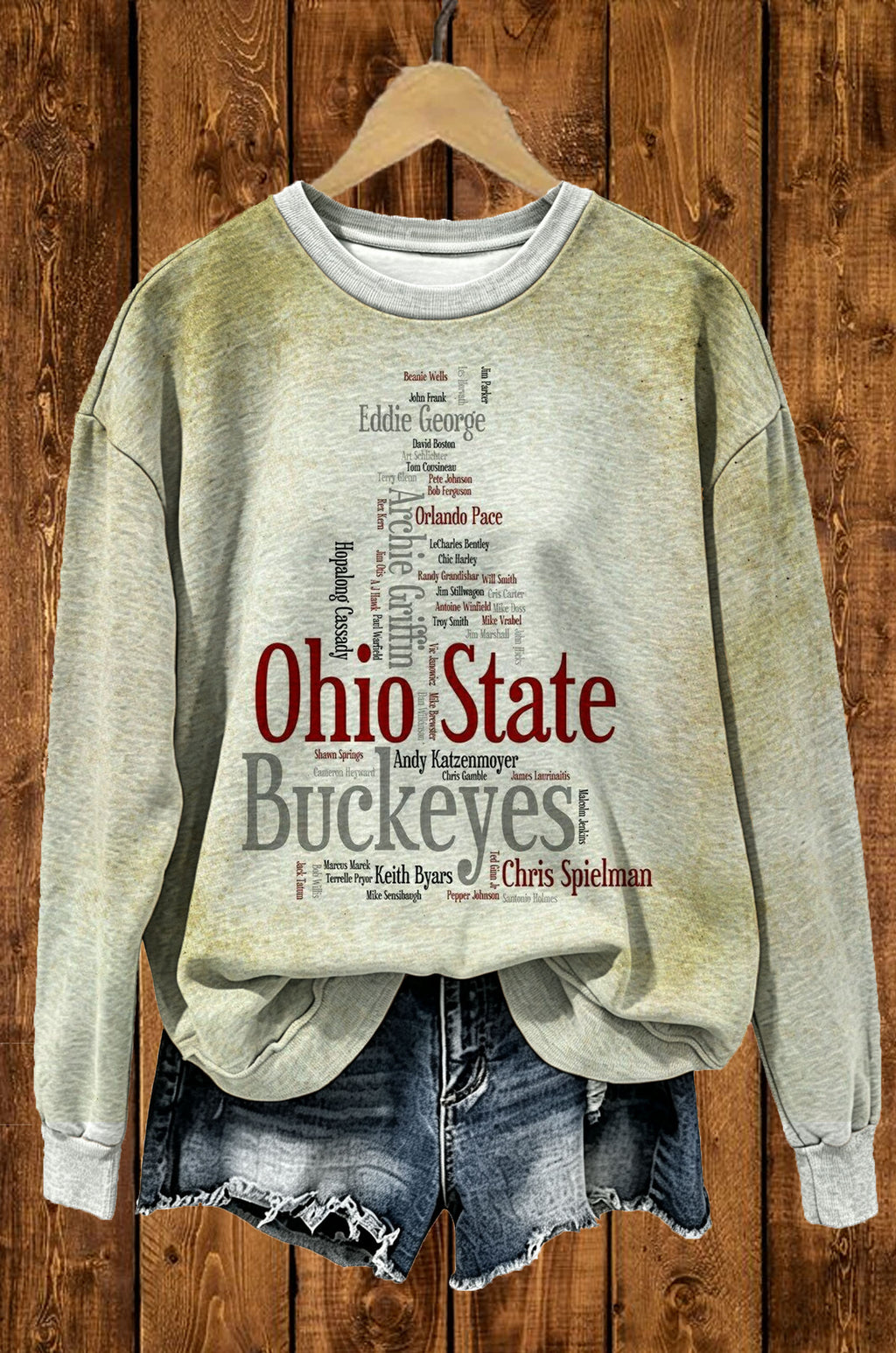 Vintage Sports Word Art Graphic Sweatshirt