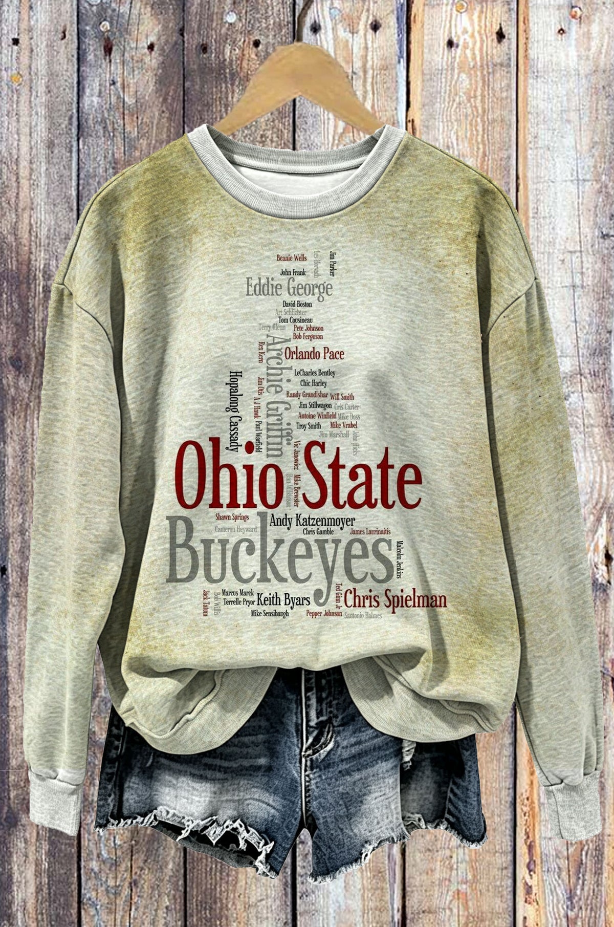 Vintage Sports Word Art Graphic Sweatshirt