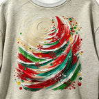 Abstract Christmas Tree Graphic Sweatshirt