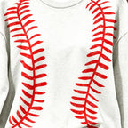 Baseball Red Stitch Graphic Crewneck Sweatshirt