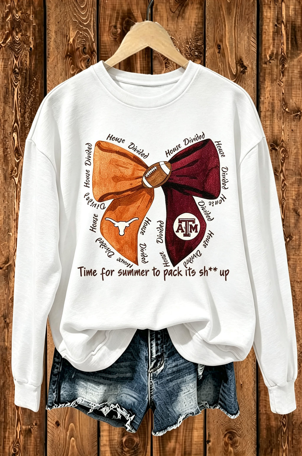 Game Day Football Bow Graphic Sweatshirt