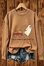 Cute Ghost Pumpkin Wagon Halloween Sweatshirt