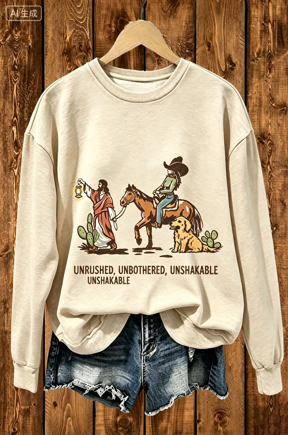 Western Faith Cowboy Graphic Sweatshirt