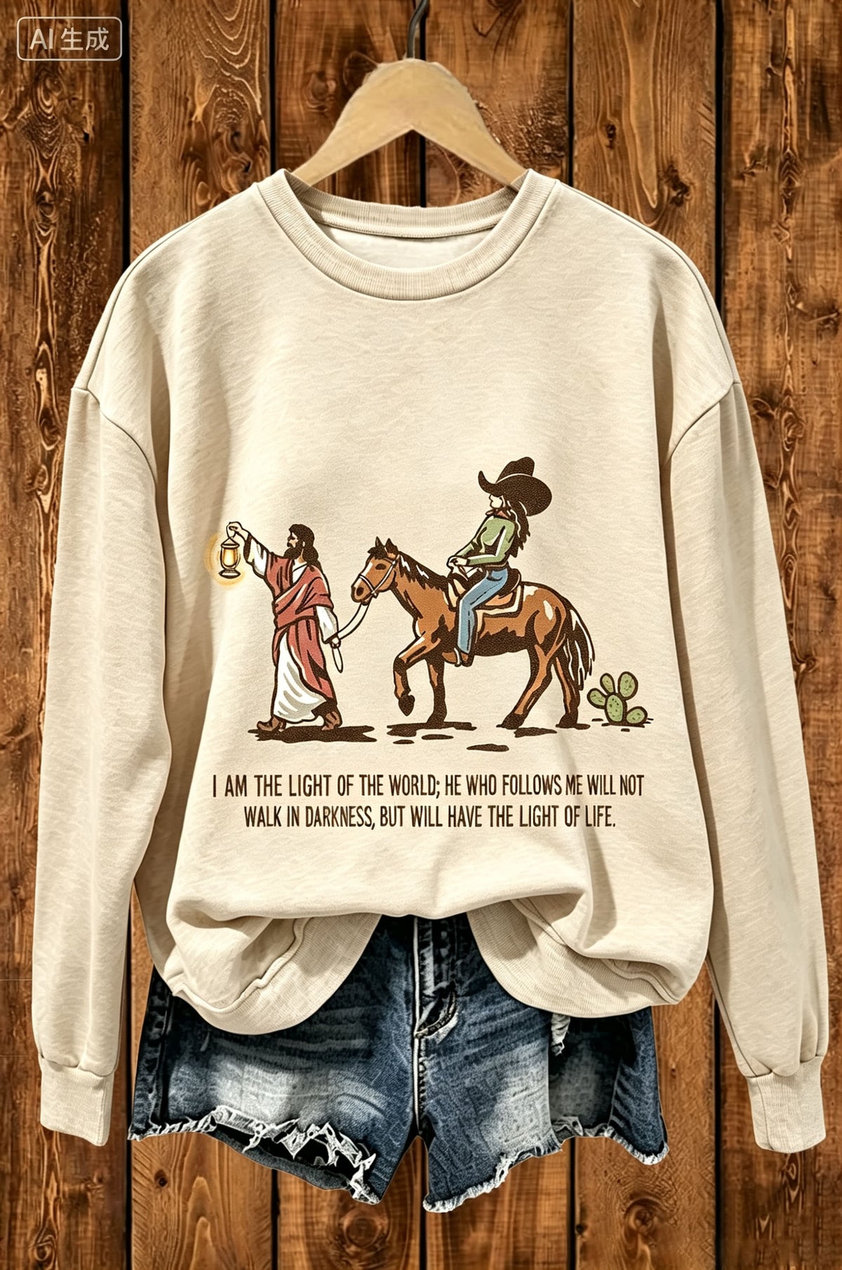 Western Faith Cowboy Graphic Sweatshirt