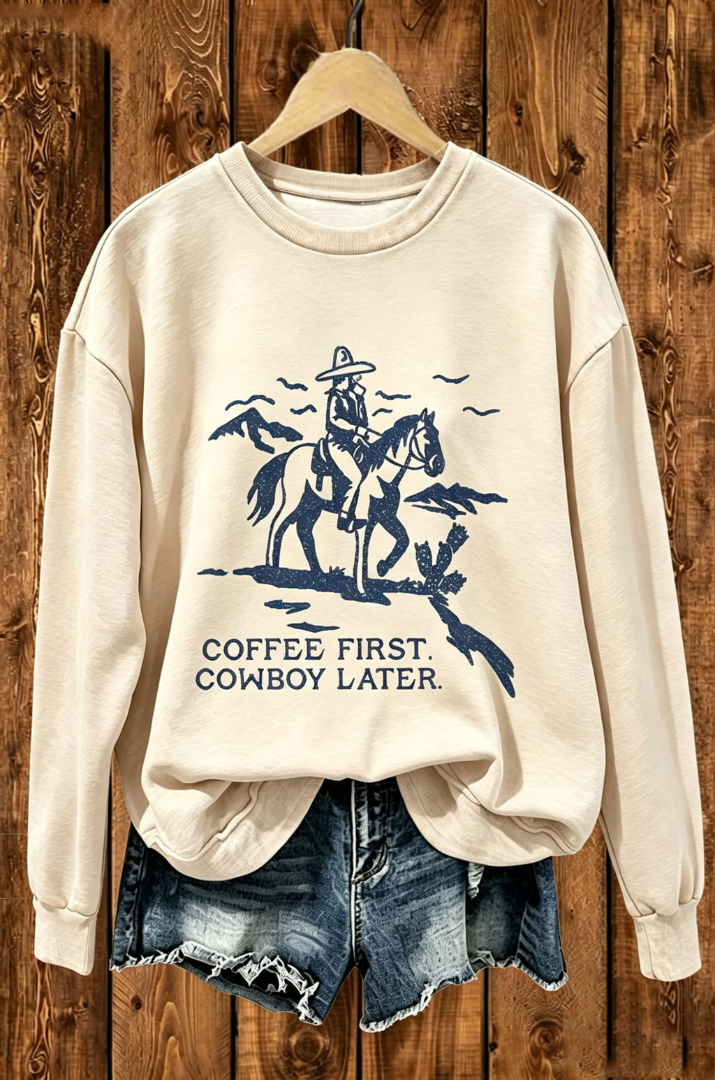 Coffee First Cowboy Later Sweatshirt