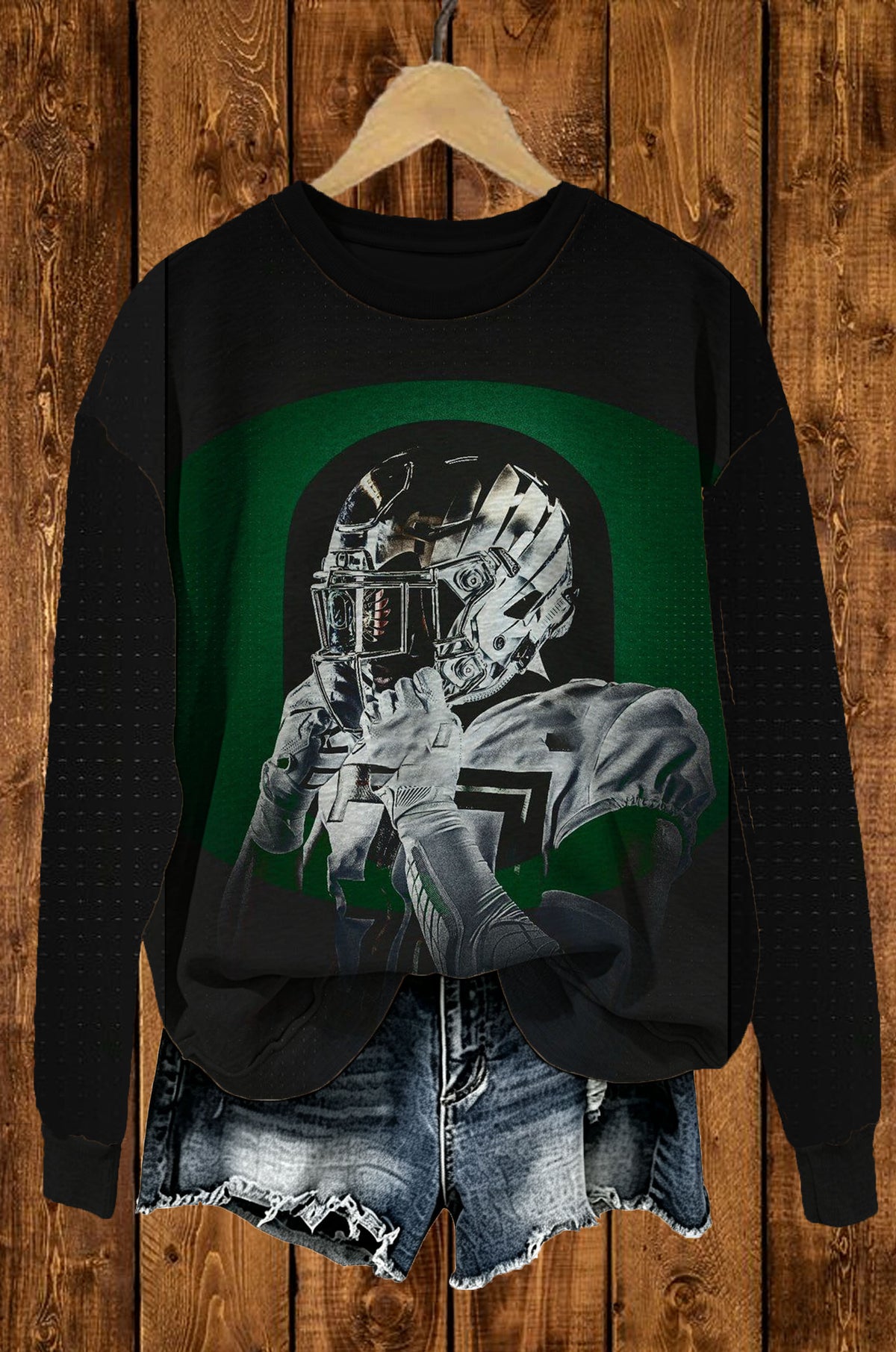 Vintage Football Player Graphic Sweatshirt