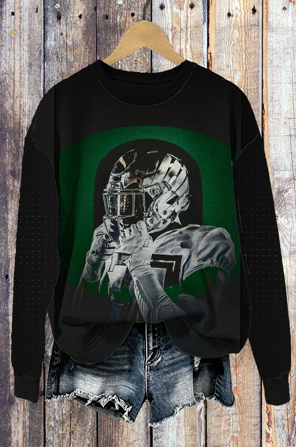 Vintage Football Player Graphic Sweatshirt