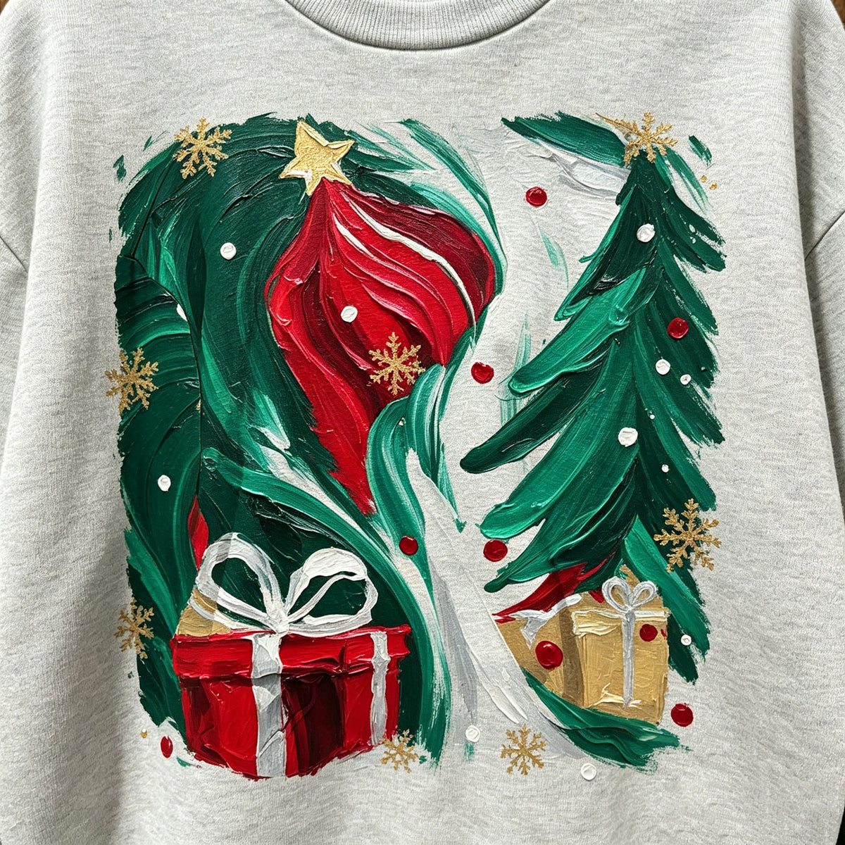 Christmas Ornament Gift Box Graphic Sweatshirt