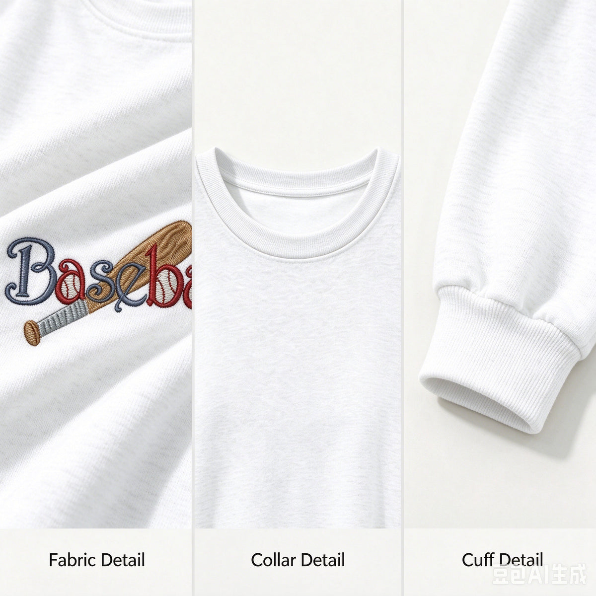 Vintage Baseball Embroidered Crewneck Sweatshirt