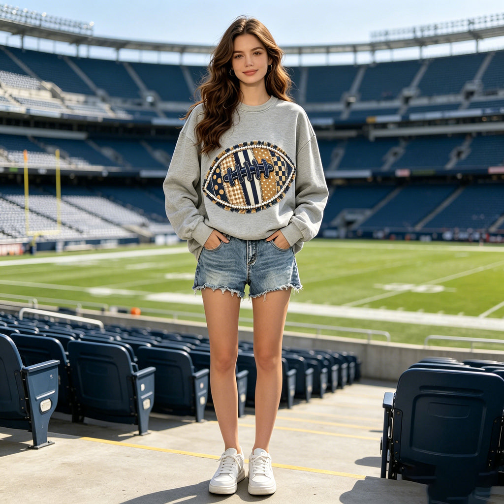 Vintage Floral American Football Crewneck Sweatshirt