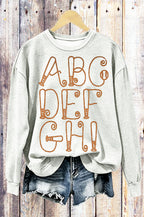 Baseball Bat Alphabet ABC Crewneck Sweatshirt