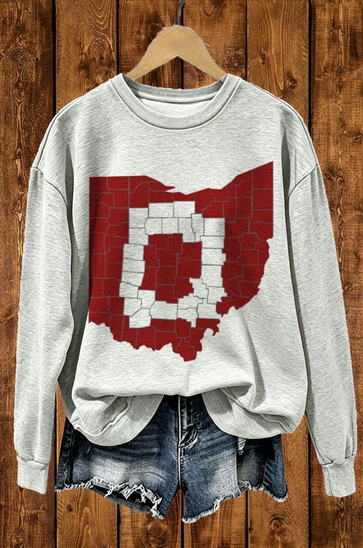 Ohio Map Letter Graphic Sweatshirt