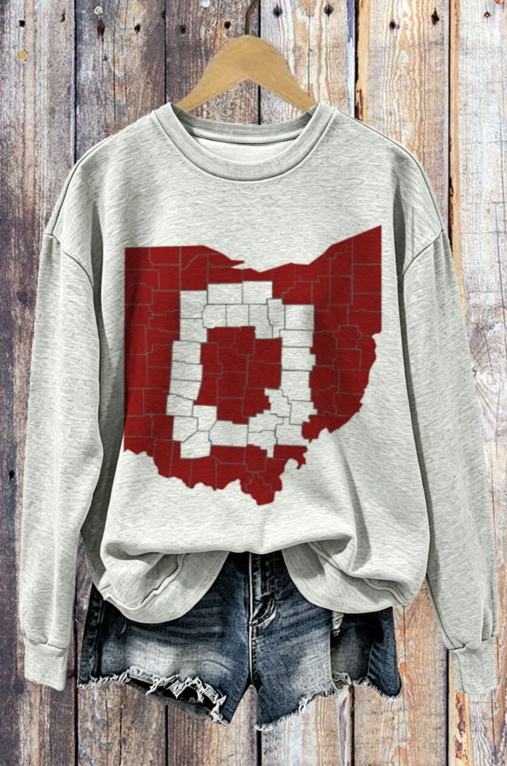 Ohio Map Letter Graphic Sweatshirt