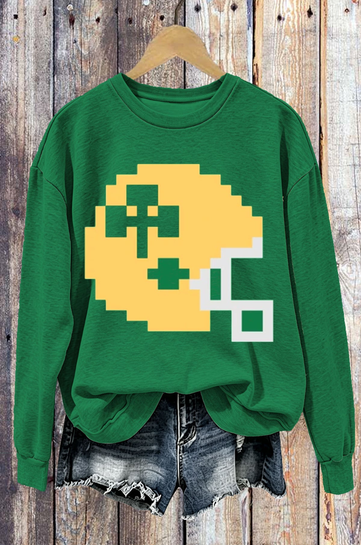 Pixel Football Helmet Sweatshirt