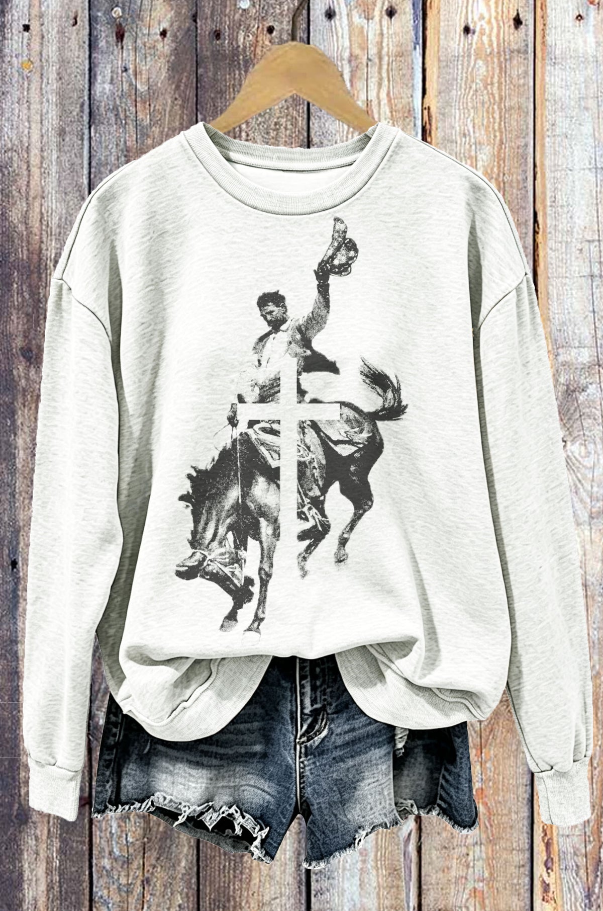 Western Cowboy Cross Sweatshirt