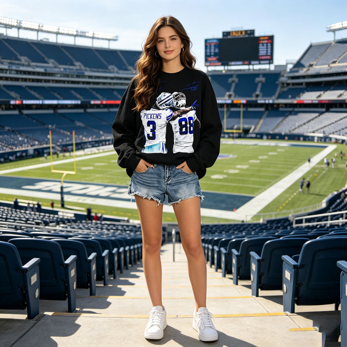 Football Player Graphic Sweatshirt
